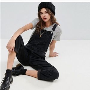 BNWOT ASOS black denim overalls.